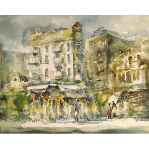 Abdul Hayee, 20 x 26 inch, Watercolor on Paper, Cityscape Painting, AC-AHY-039